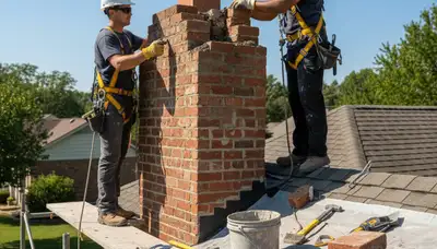 Memphis, TN chimney repair with masonry crack and mortar restoration for local homes