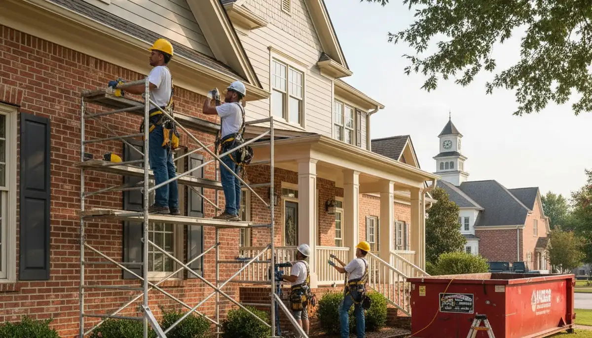 Memphis, TN siding contractor installing durable vinyl siding on a home exterior