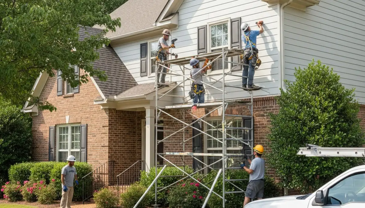 Vinyl siding installation by Memphis, TN siding contractor for residential exterior upgrade