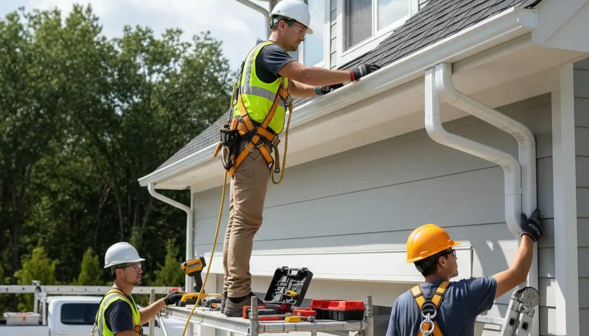 Gutter installation in Memphis, TN by FX Remodeling & Exteriors for home water protection