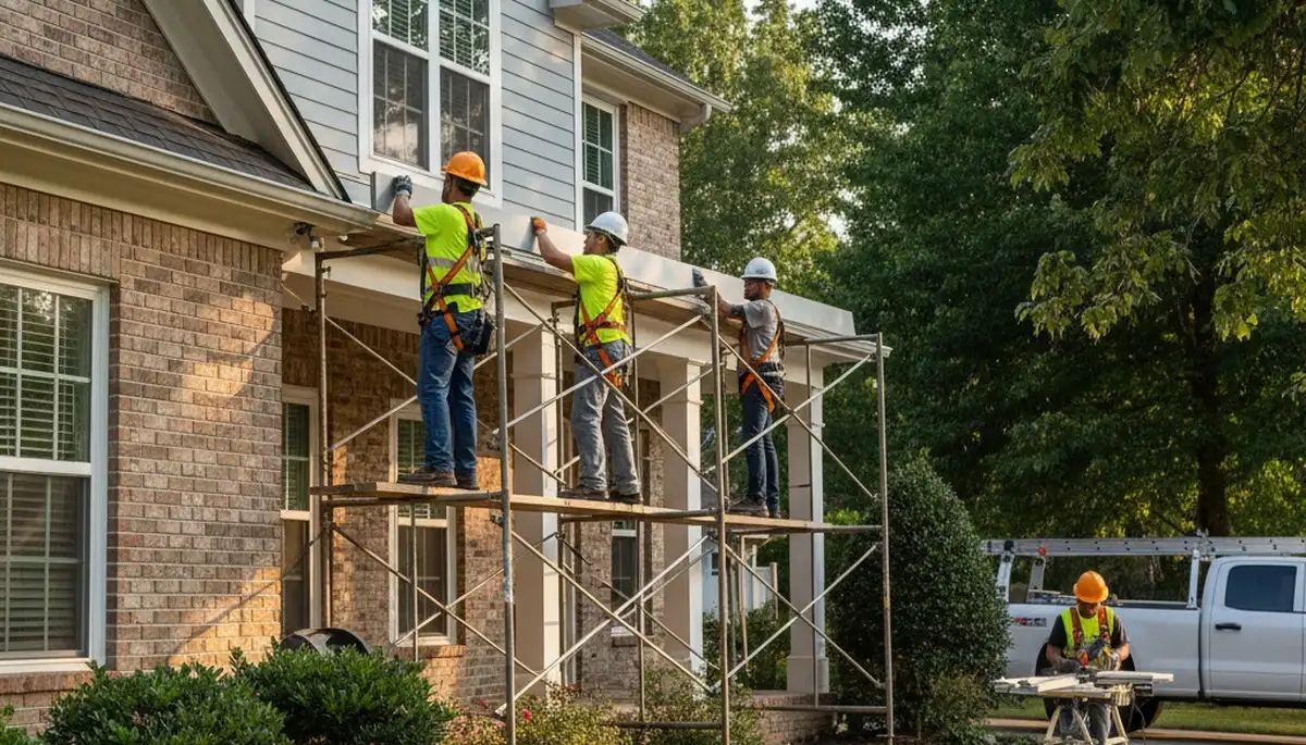 Vinyl siding installation by Memphis, TN siding contractor for residential home exterior upgrade