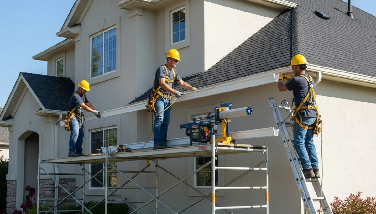 Memphis, TN seamless gutter installation by FX Remodeling & Exteriors for custom rainwater protection